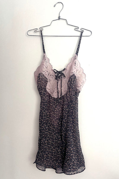 Belladonna Slip Dress in Deadstock Chiffon and Vintage Lace (multiple colors)