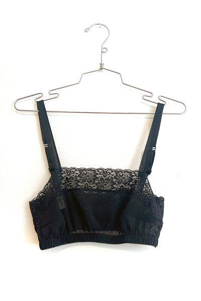 Finisterre Bralette Top in Black Silk Chiffon