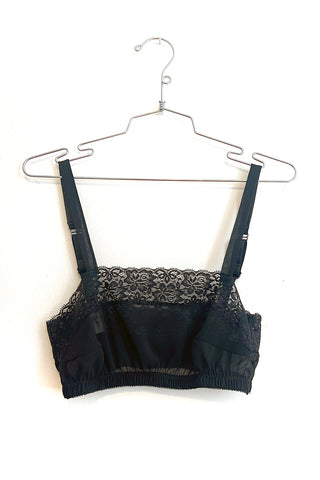 Finisterre Bralette Top in Black Silk Chiffon