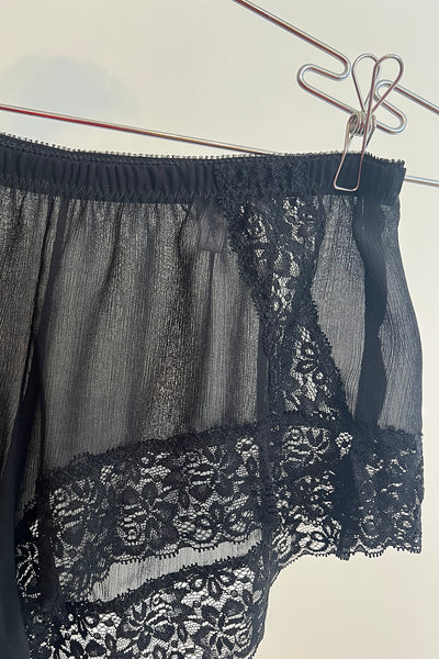 Finisterre Tap Short in Black Silk Chiffon
