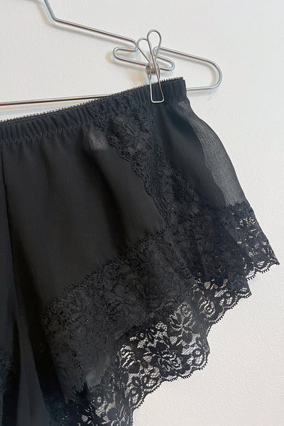Finisterre Tap Short in Black Silk Chiffon