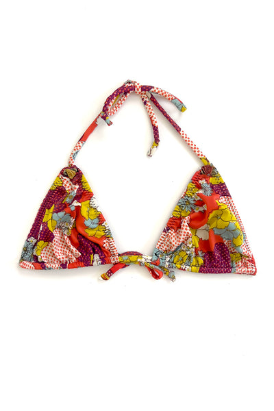 LOW STOCK In Heroes We Trust x Clare Bare Eventide String Bikini Top in Red Floral