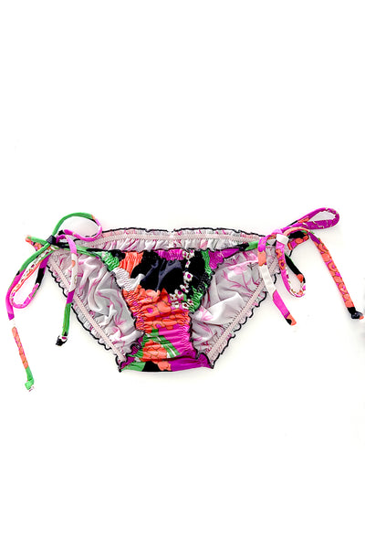 In Heroes We Trust x Clare Bare Oleander Bikini Bottom 1970's Vintage Floral Print