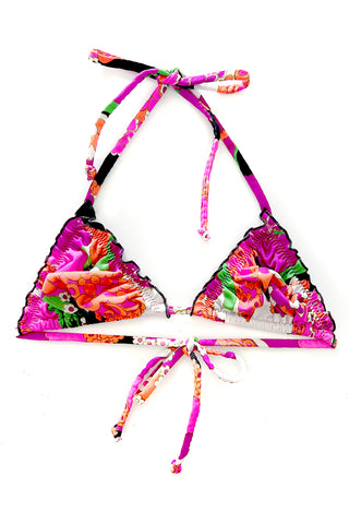 In Heroes We Trust x Clare Bare Oleander Bikini Top in 1970's Vintage Floral Print