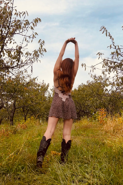 Belladonna Slip Dress in Deadstock Chiffon and Vintage Lace (multiple colors)