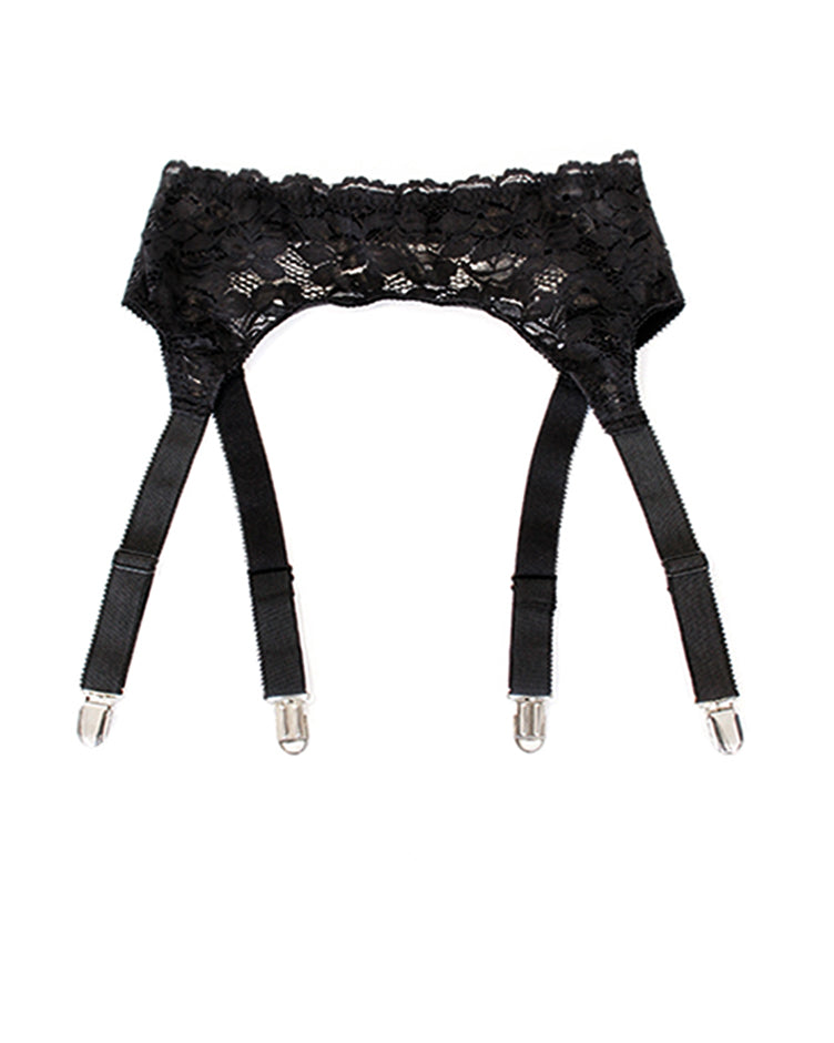 Inquietude Garter Belt in Black Surplus Lace | Clare Bare Inquietude Garter Belt in Black Surplus Lace | Clare Bare