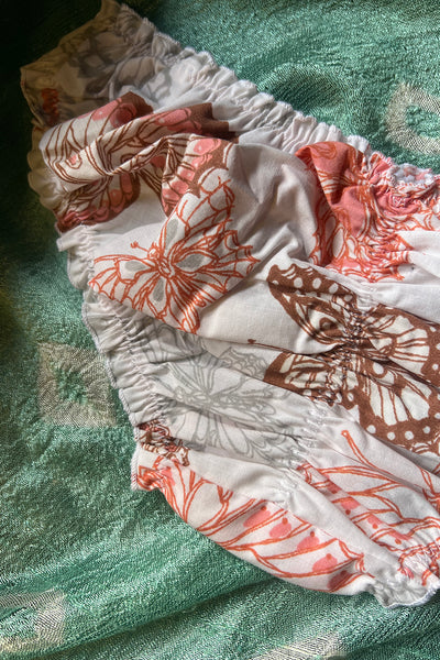 Ready to Ship Oleander Bloomer in Vintage Butterfly Print Cotton Size S