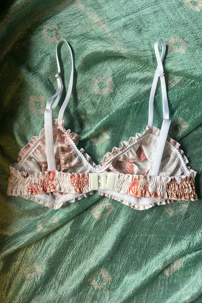 READY TO SHIP Oleander Bralette in Vintage Butterfly Print Cotton Size M