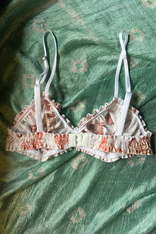 READY TO SHIP Oleander Bralette in Vintage Butterfly Print Cotton Size M