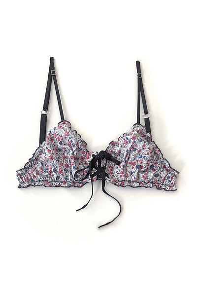 LAST ONE Cardamine Bralette in Upcycled Vintage Ditsy Floral Print