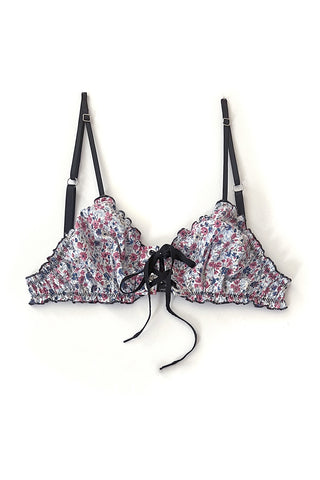 LOW STOCK Cardamine Bralette in Upcycled Vintage Ditsy Floral Print