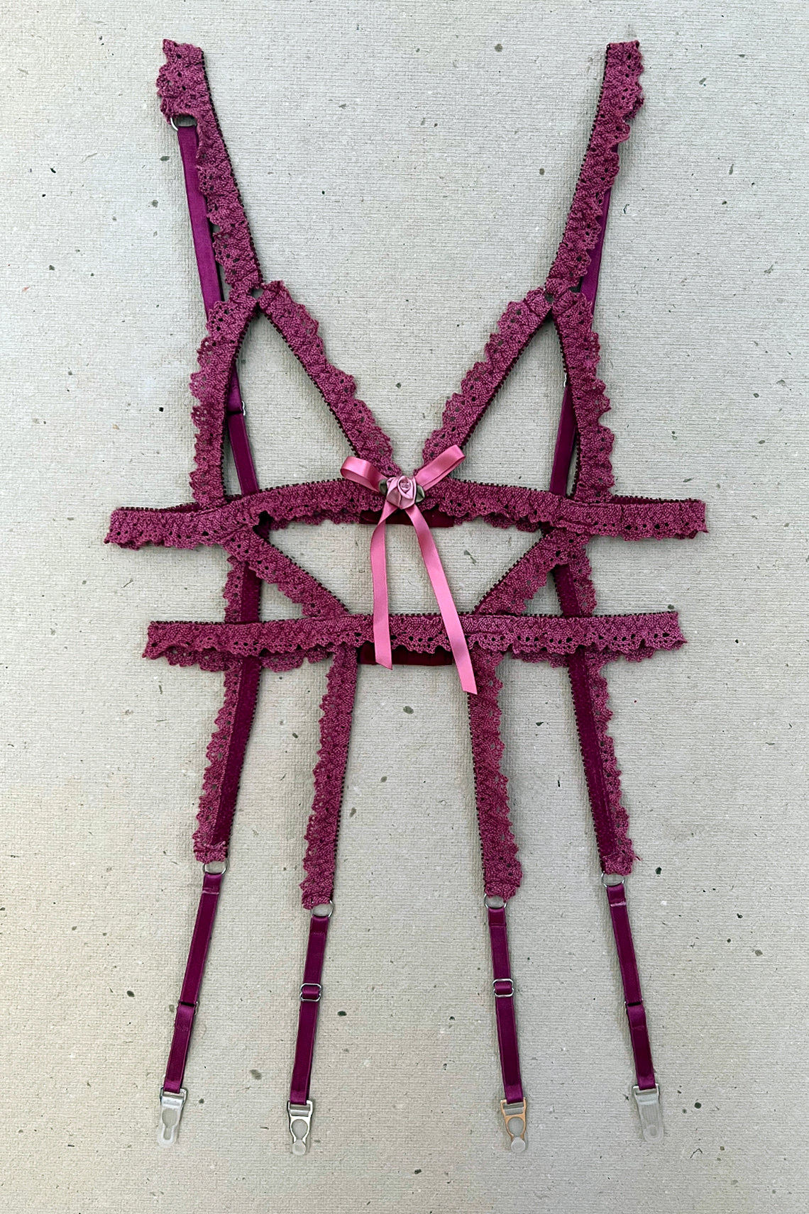 Desiree Crochet Lace Bralette : Ruby