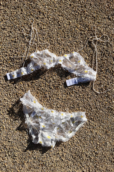 LAST ONE! Anaphora Panty in Sheer Upcycled Vintage Daisy Tulle Mesh