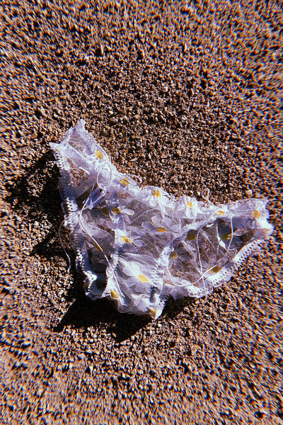 LAST ONE! Anaphora Panty in Sheer Upcycled Vintage Daisy Tulle Mesh