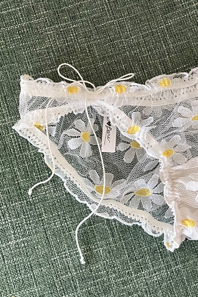 LAST ONE! Anaphora Panty in Sheer Upcycled Vintage Daisy Tulle Mesh