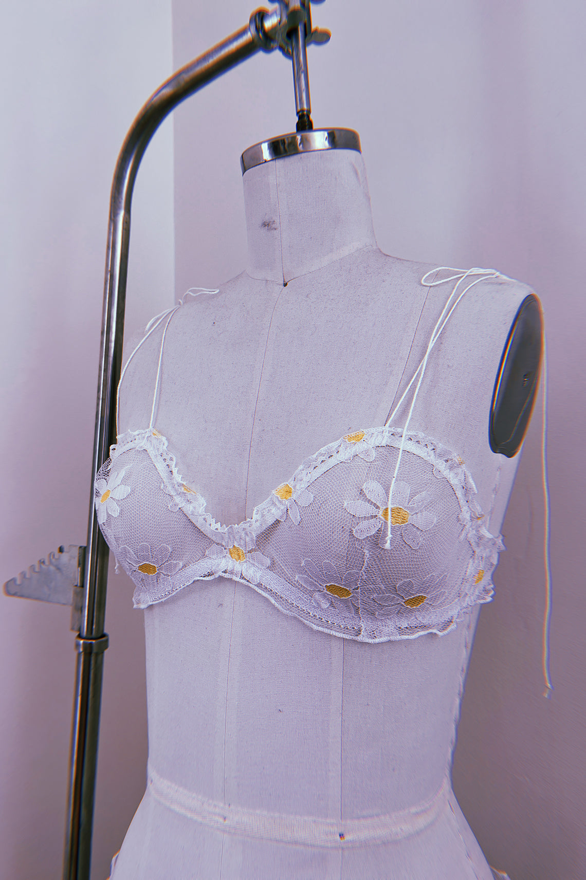BACK IN STOCK! Anaphora Bralette in Sheer Upcycled Vintage Daisy Tulle