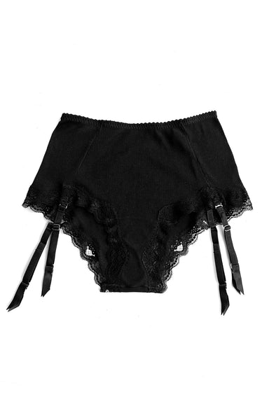 Demeanor High Waist Garter Panty (6 fabric options)