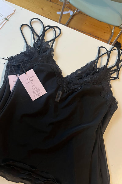 Demeter Mesh Camisole in Black Recycled Mesh