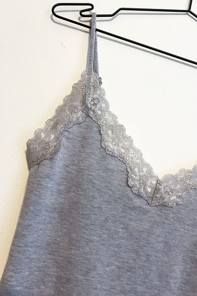 LOW STOCK Demeter Mesh Camisole in Heather Grey Tencel Merino Wool