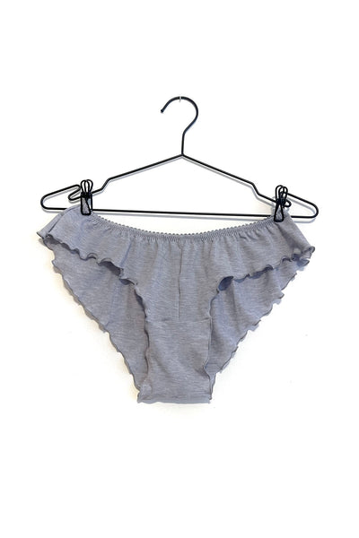 LOW STOCK Demeter Mesh Flutter Panty in Heather Grey Tencel Merino Wool
