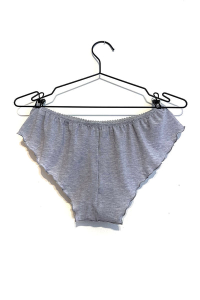LOW STOCK Demeter Mesh Flutter Panty in Heather Grey Tencel Merino Wool