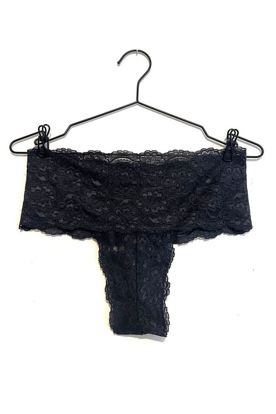 Echo High Rise Lace Thong in Black Deadstock Lace
