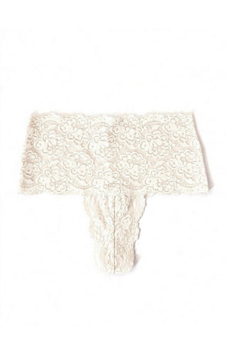 Echo High Rise Lace Thong in Ivory Deadstock Lace