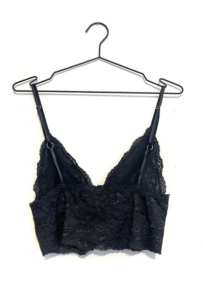 Echo Longline Lace Bralette in Black Deadstock Lace