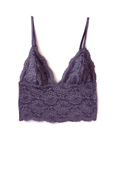 Echo Longline Lace Bralette in Deadstock Organic Dyed Lilac Purple Lace