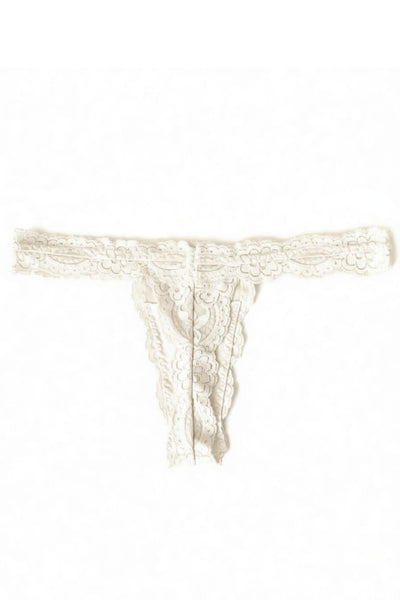 Echo High Low Rise Lace Thong in Deadstock Ivory Lace
