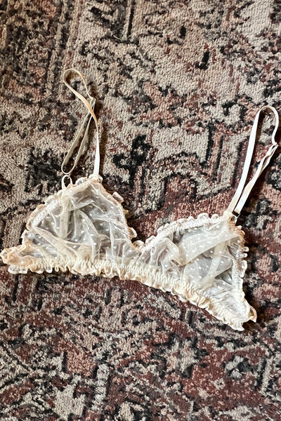 Oleander Bralette in Ivory Sheer Swiss Dot Mesh