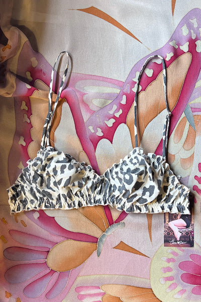 Oleander Bralette in Vintage Leopard Print Cotton