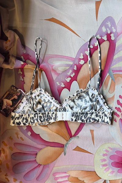 Oleander Bralette in Vintage Leopard Print Cotton