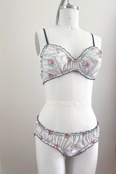 Mystery Print Oleander Bralette & Bloomer Set