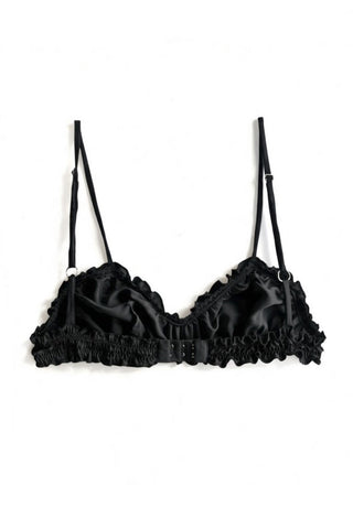 Oleander Bralette in Black Silk Charmeuse