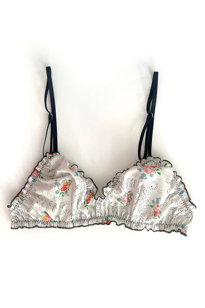 LOW STOCK Oleander Bralette in Upcycled Vintage Pollen Print