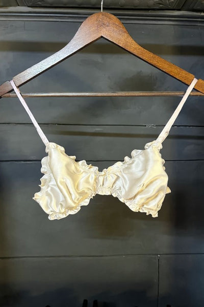 Oleander Bralette in Organic Dyed Ivory Silk Charmeuse