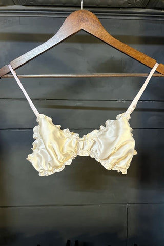 Oleander Bralette in Organic Dyed Ivory Silk Charmeuse