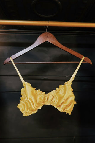Oleander Bralette in Organic Dyed Marigold Silk Charmeuse
