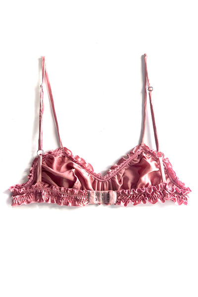 Oleander Bralette in Organic Dyed Rose Silk Charmeuse