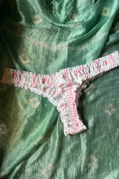 Ready to Ship Oleander Thong in Vintage Pink Stripe Cotton Sizes S, M