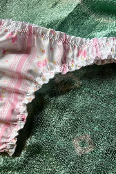 Ready to Ship Oleander Thong in Vintage Pink Stripe Cotton Sizes S, M