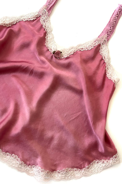 Sonnet Camisole in Organic Dyed Rose Silk Charmeuse