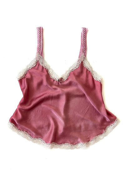 Sonnet Camisole in Organic Dyed Rose Silk Charmeuse
