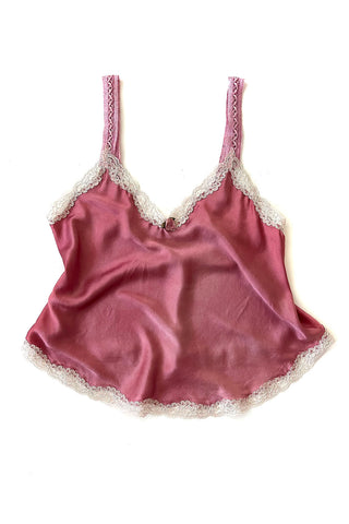 Sonnet Camisole in Organic Dyed Rose Silk Charmeuse