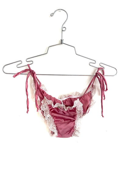 Sonnet Tie Panty in Organic Dyed Rose Silk Charmeuse