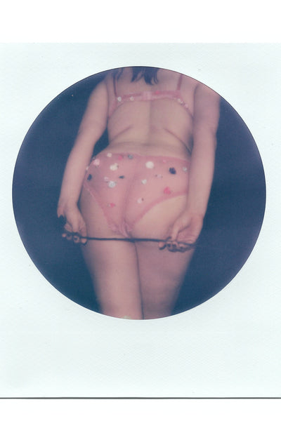 LAST ONE Rosette Panty in Swiss Dot Mesh