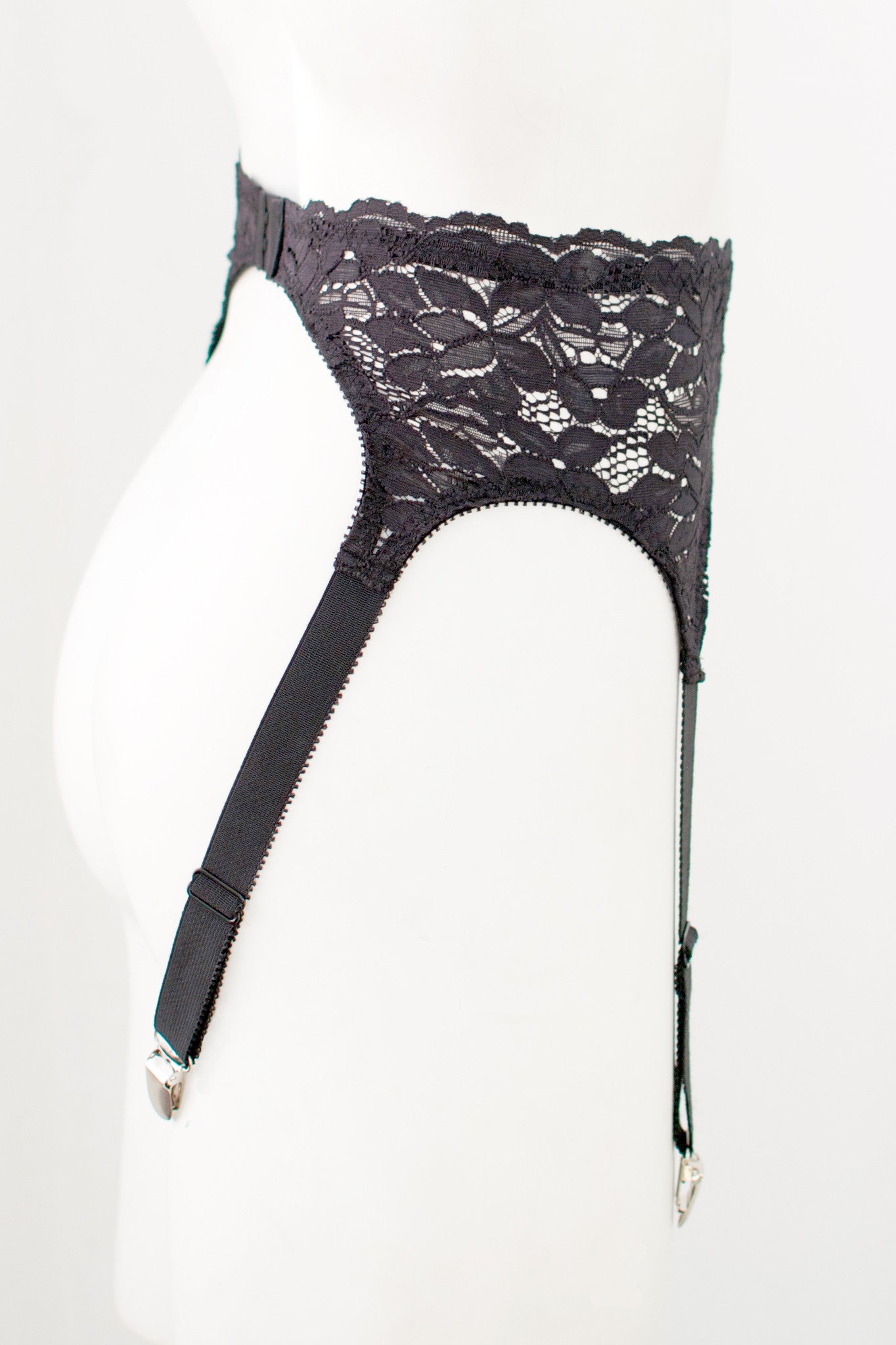 Inquietude Garter Belt in Black Surplus Lace | Clare Bare Inquietude Garter Belt in Black Surplus Lace | Clare Bare