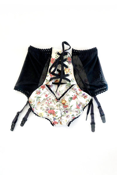 Cardamine Lace Up Panty in Wild Rose