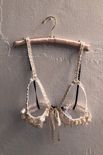 LAST ONE Adorella Cage Bra in Vintage Crochet Lace